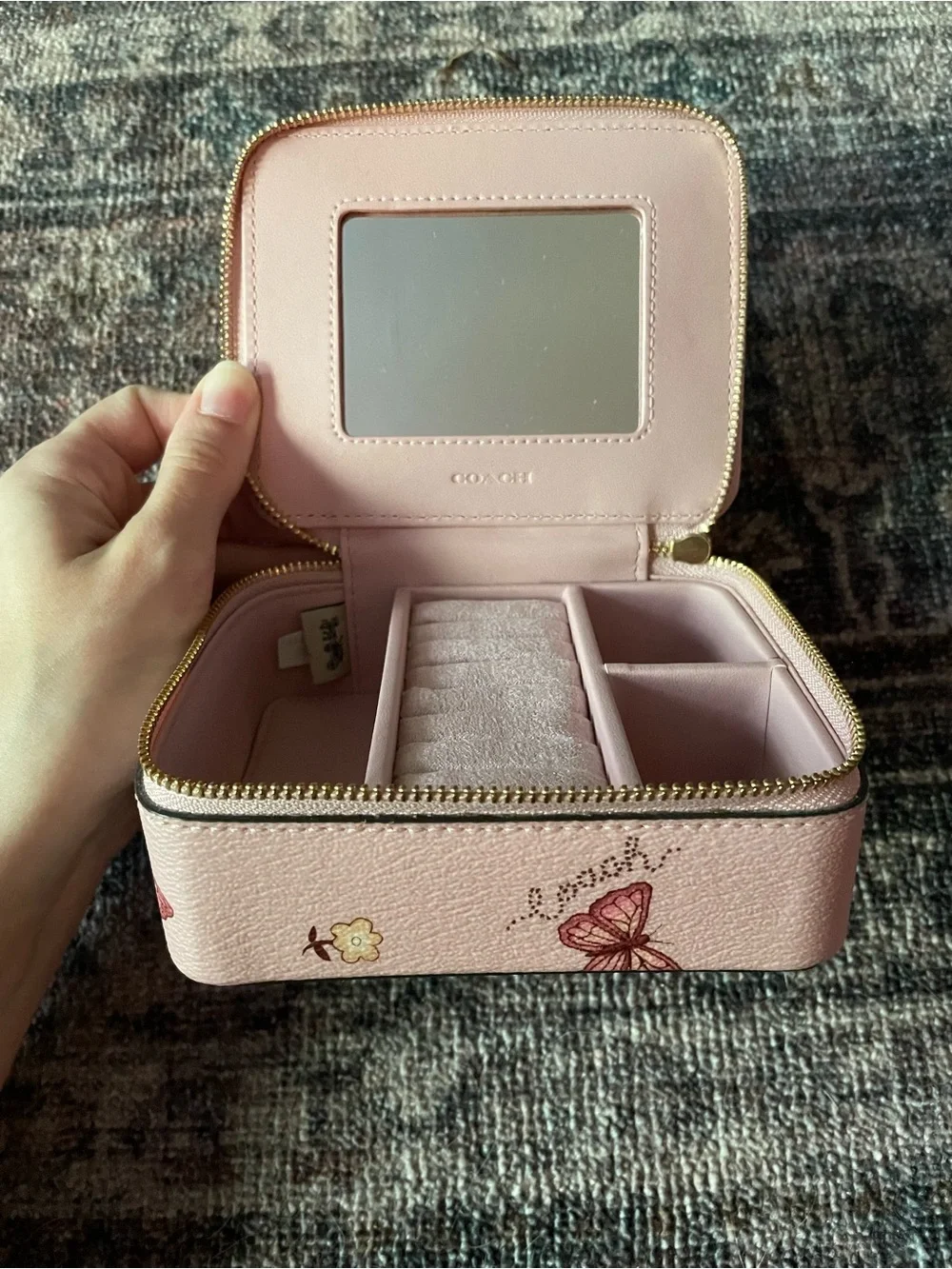 🌸Coach Women's Butterfly Print Jewelry Box in the color Blossom C8082🌸